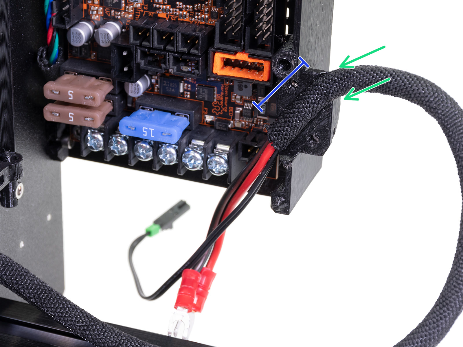 Connecting the heatbed cable bundle