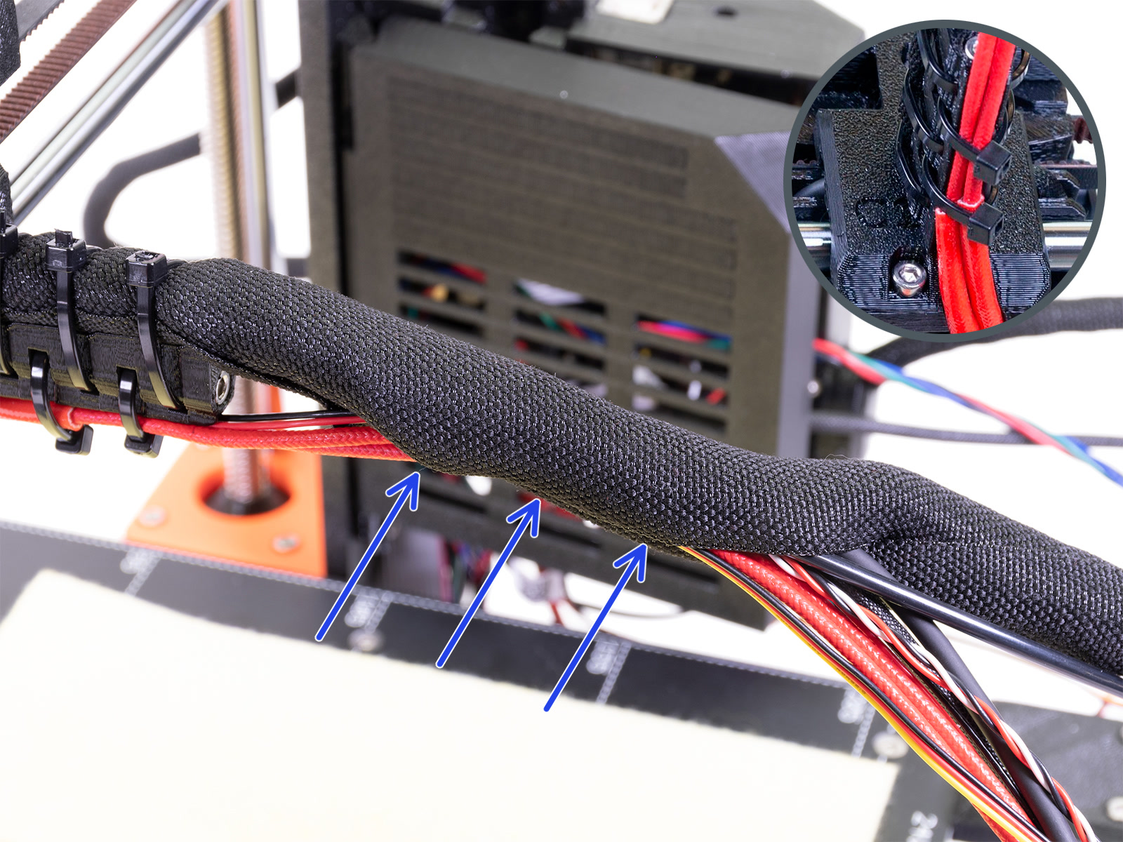 Tightening the hotend cables