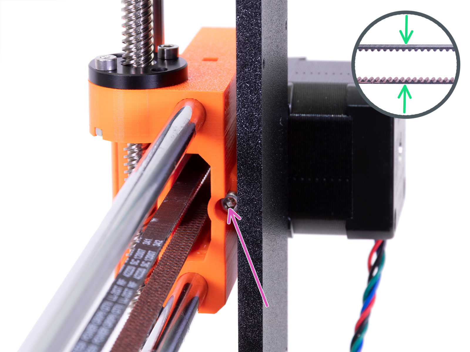 Fine-tuning the x-axis belt