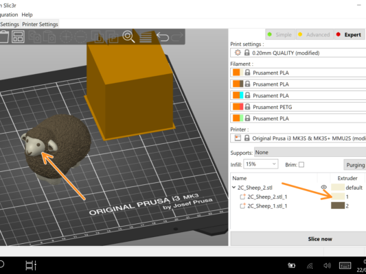 Assign colors to Extruders