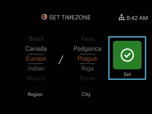 Language and time zone setting