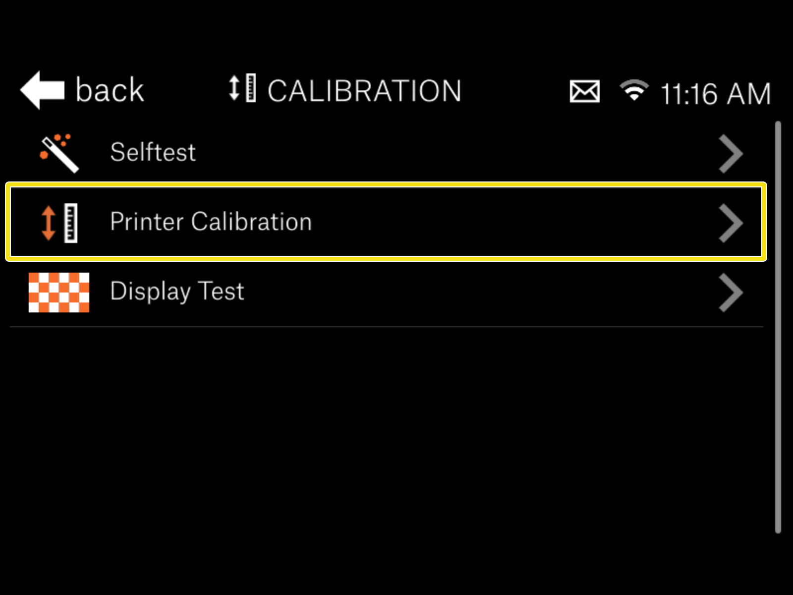 Calibración de la plataforma de impresión