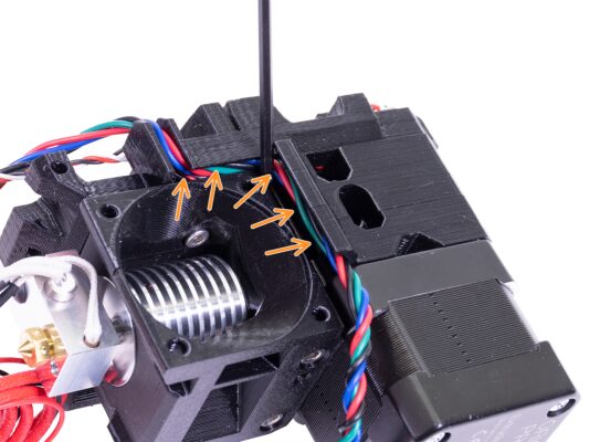 Hotend fan cable adjustment (version B)