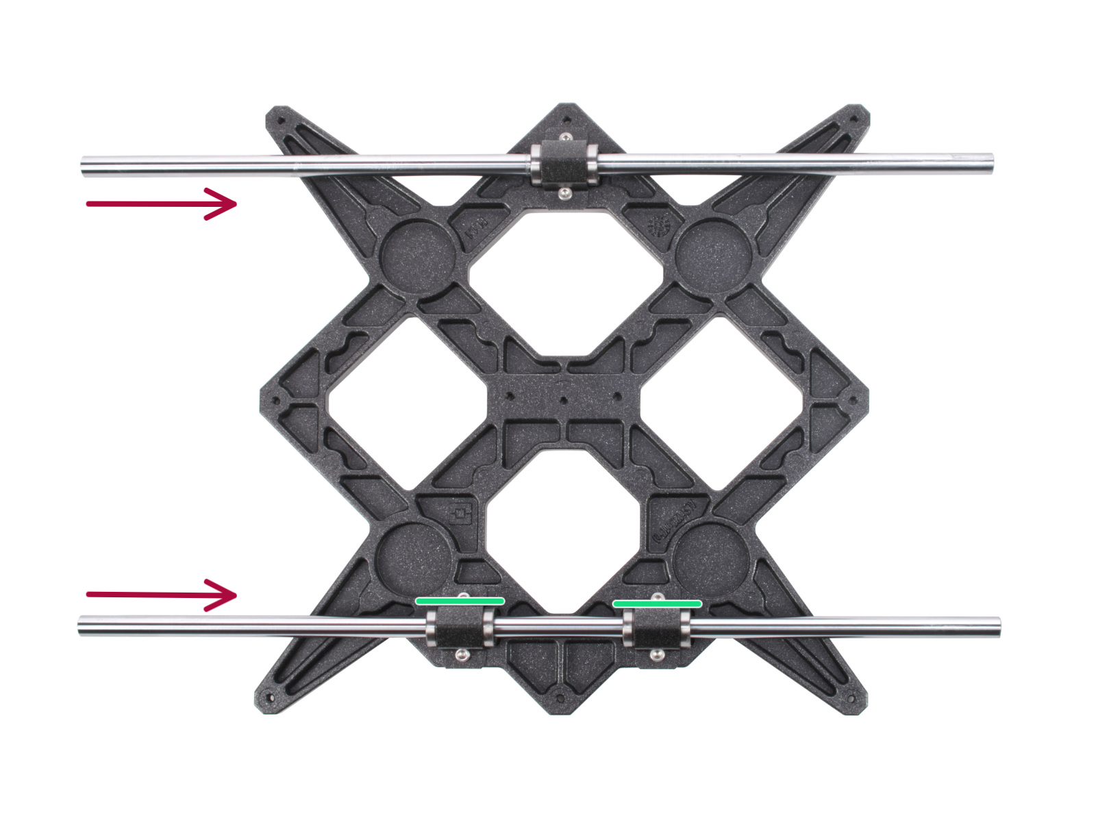 Inserting smooth rods into Y-carriage