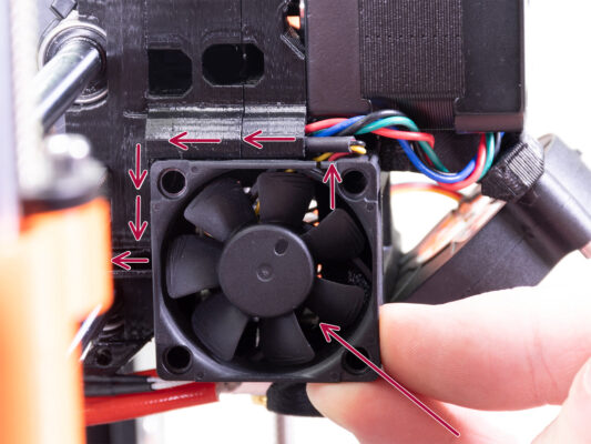Extruder fan reassembly