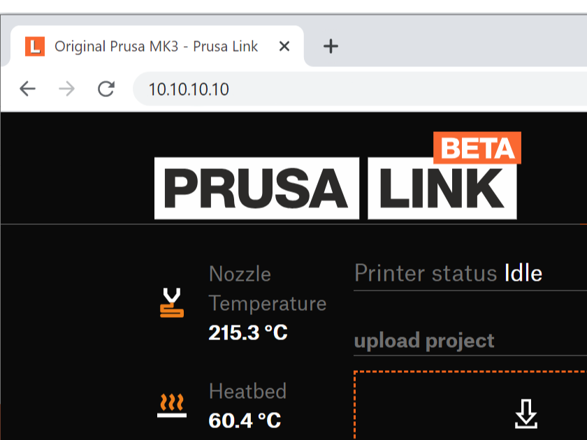 Impression d'un fichier depuis PrusaLink