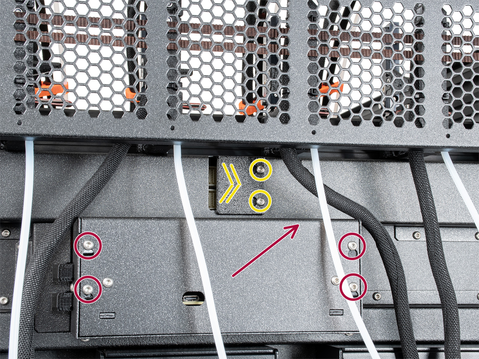 Versión B: Conectando los cables del Nextruder