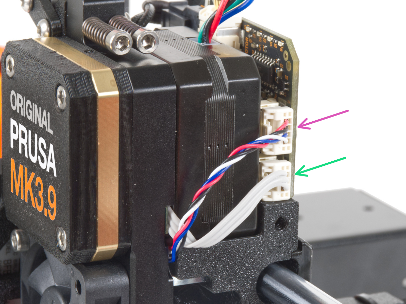Connecting the extruder cables