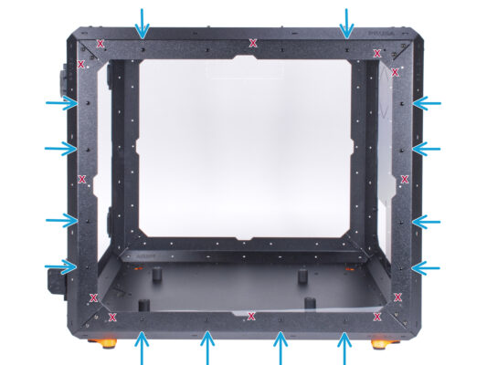 Assembling the side panel (right):