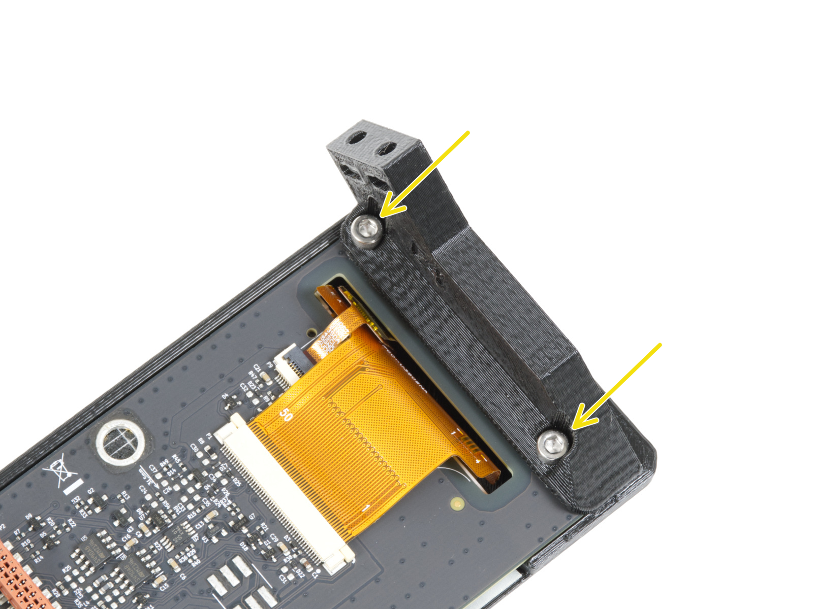 Montieren der xLCD-Halterung links