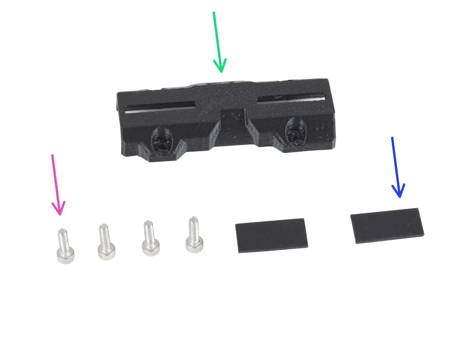 Assemblare la X-carriage-clip: preparazione dei componenti