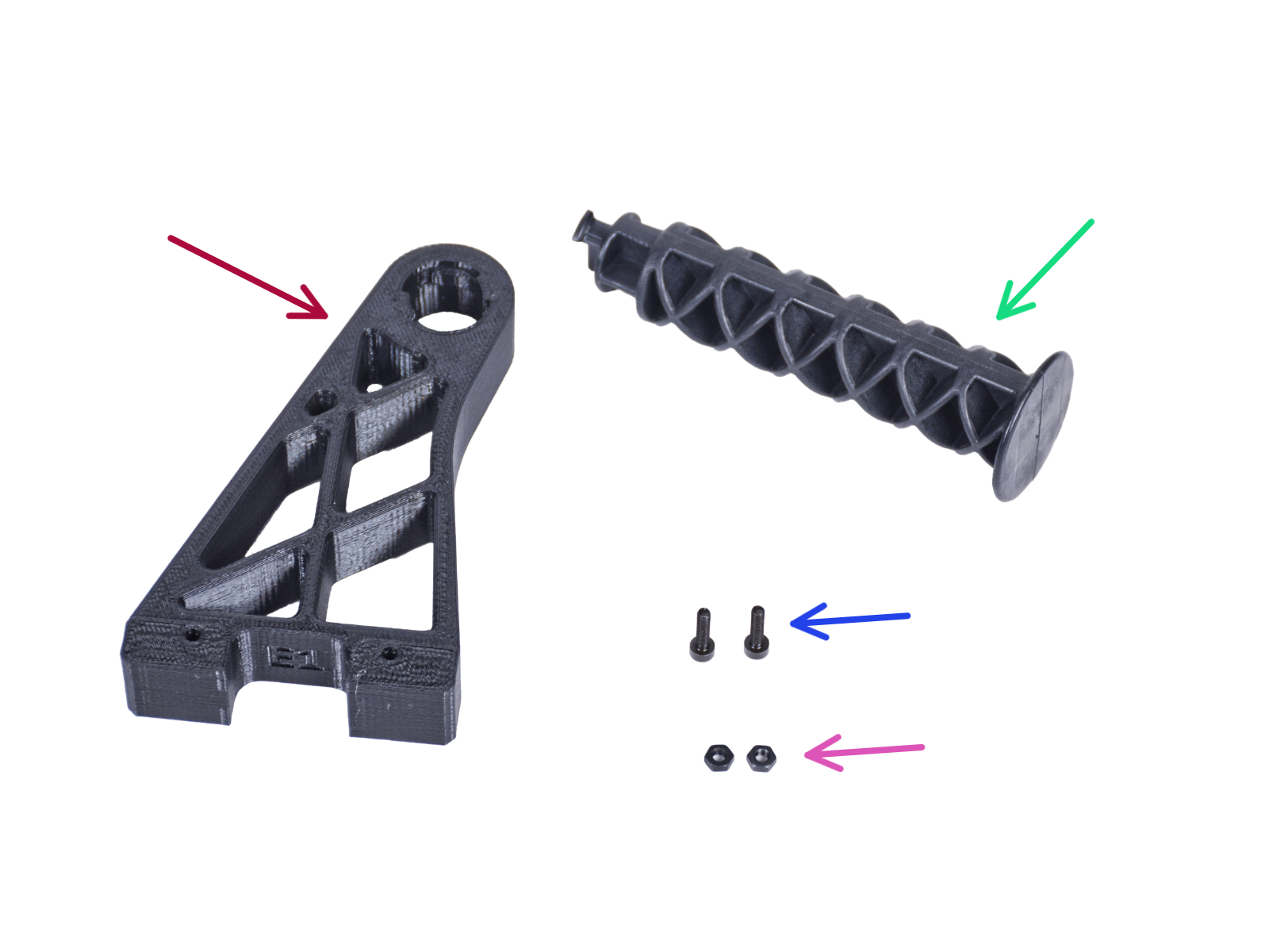 Installing spool holder: parts preparation