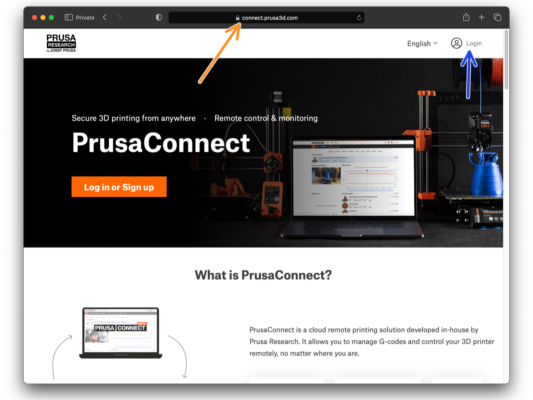 Prusa Connect にログイン