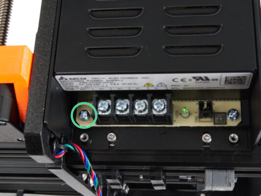 Connecting the PSU (Black PSU): PE cable