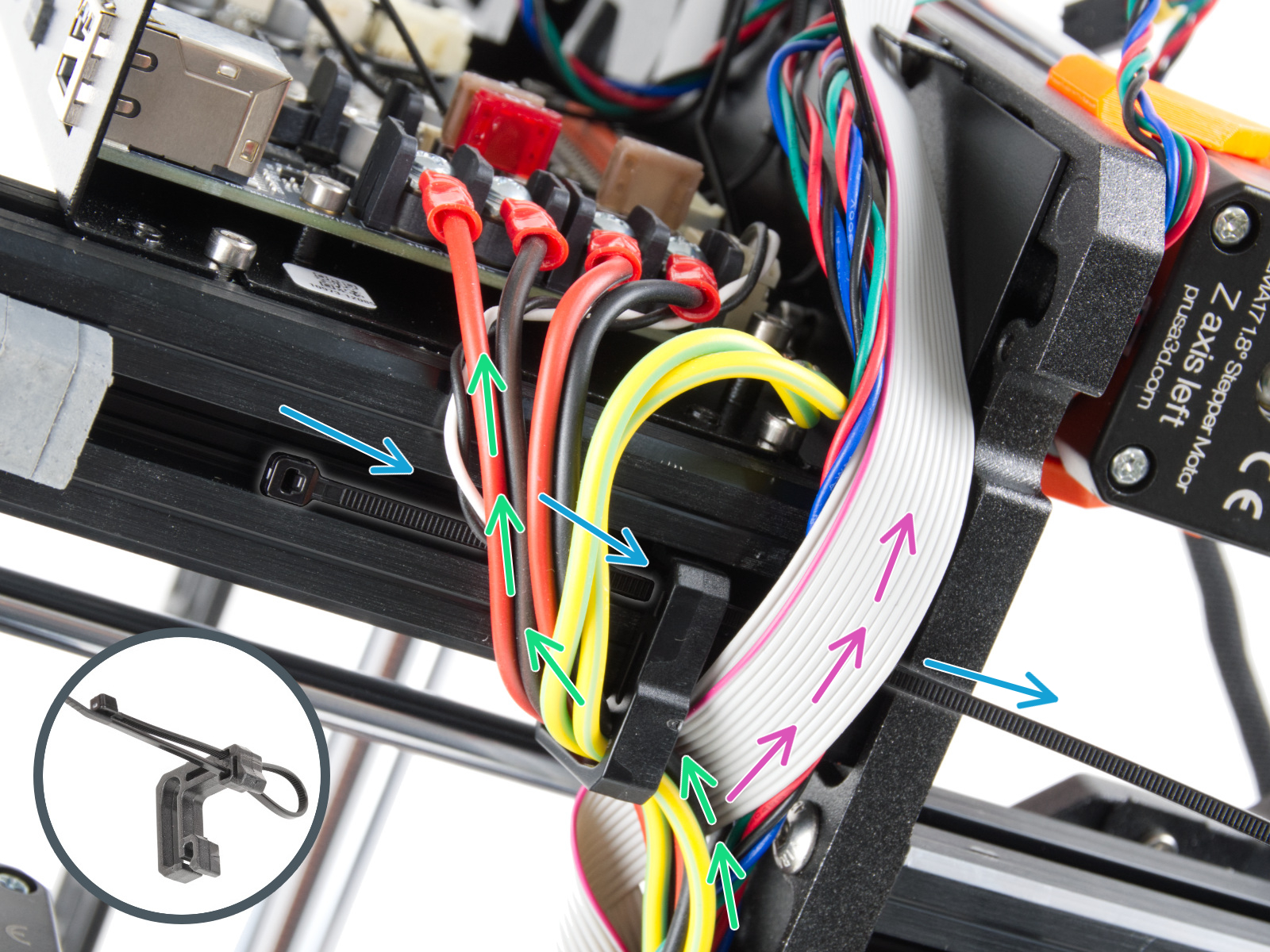 Securing the PSU cables