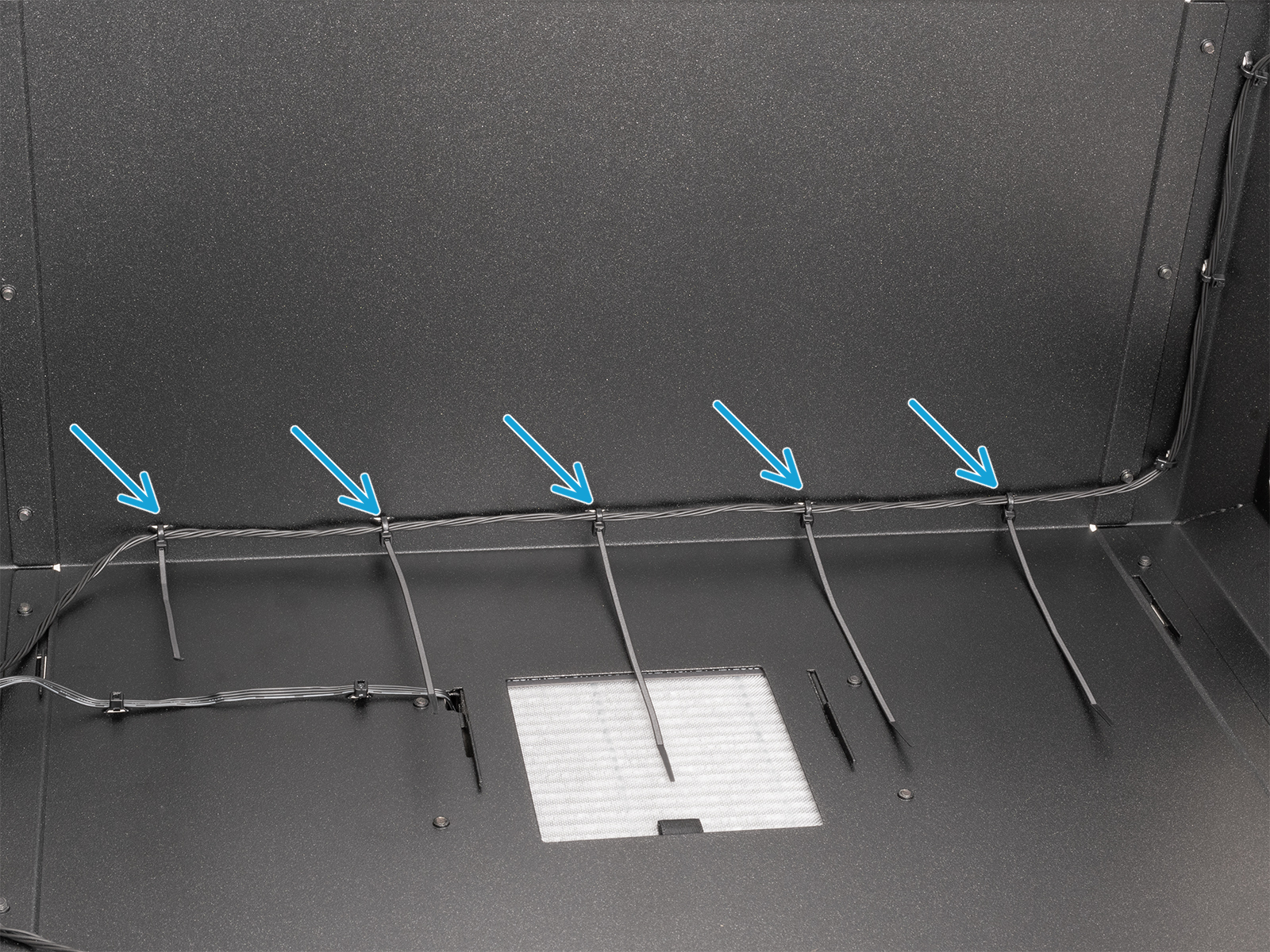 LED strip cable securing