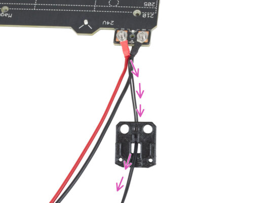 Assembling the heatbed-cable-cover: nylon filament