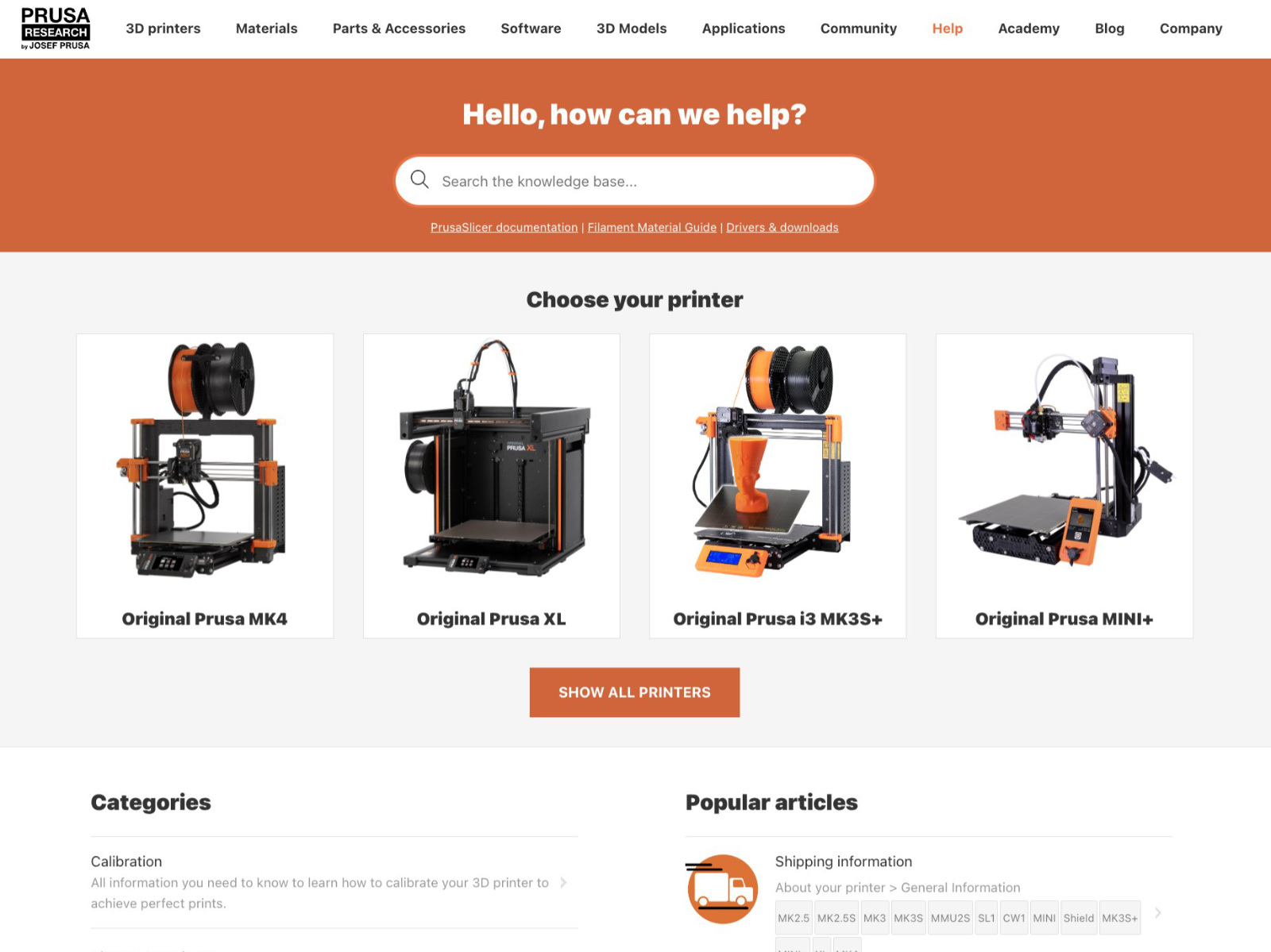 Base de conocimientos Prusa