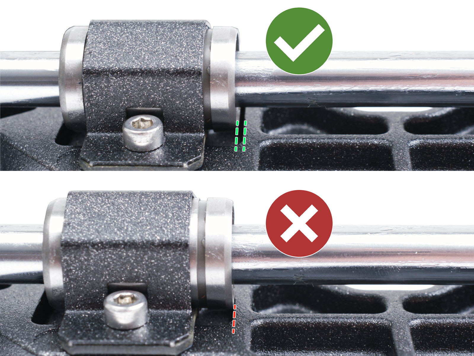 Inserting smooth rods into Y-carriage