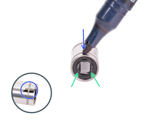 Assembling the X-axis: Marking the bearings