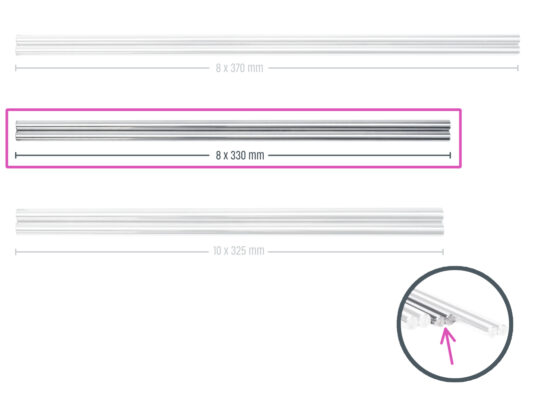 Y-axis: smooth rods holders