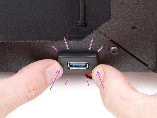 Inserting the USB cable