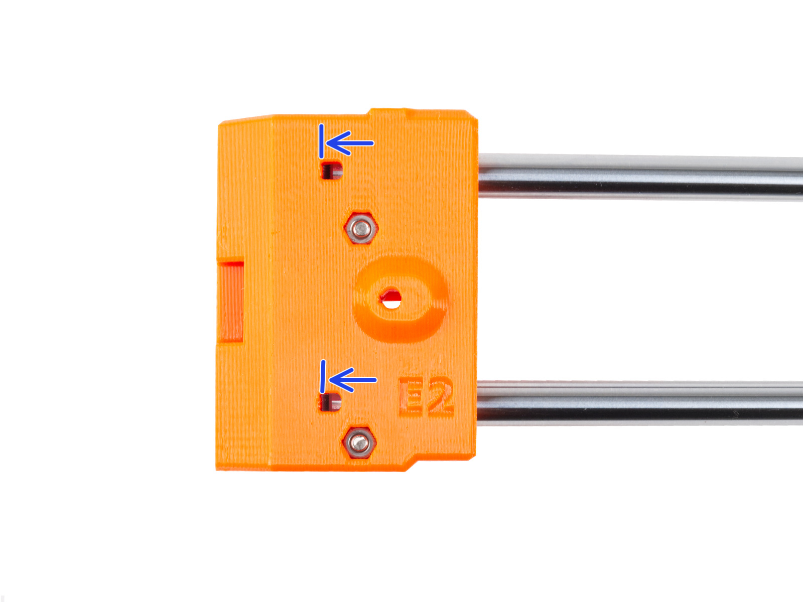 Assembling the X-axis: Inserting smooth rods