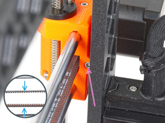 Tensioning the X-axis belt