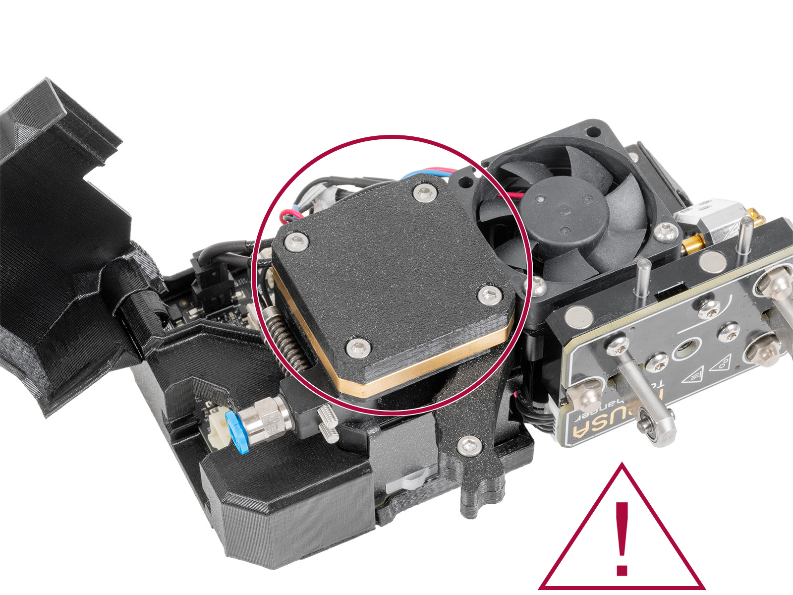 Idler attaching: four screws