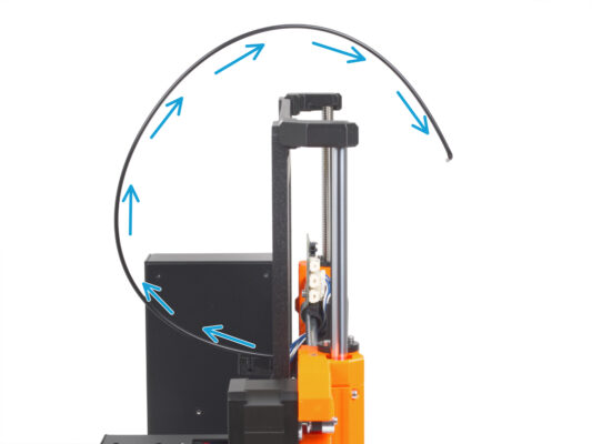 Covering the X-carriage: inserting the nylon filament