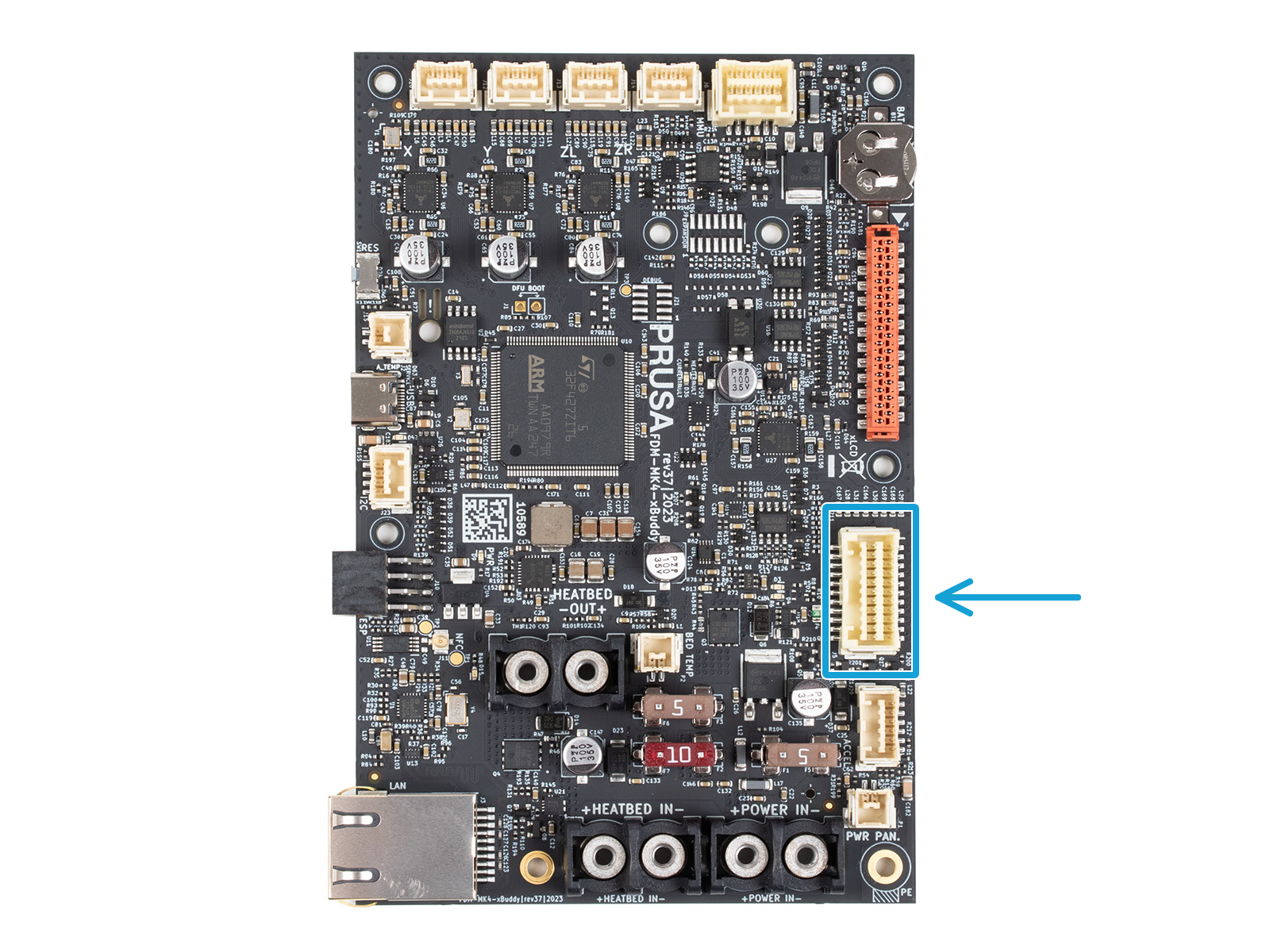 Connecting the extruder main cable