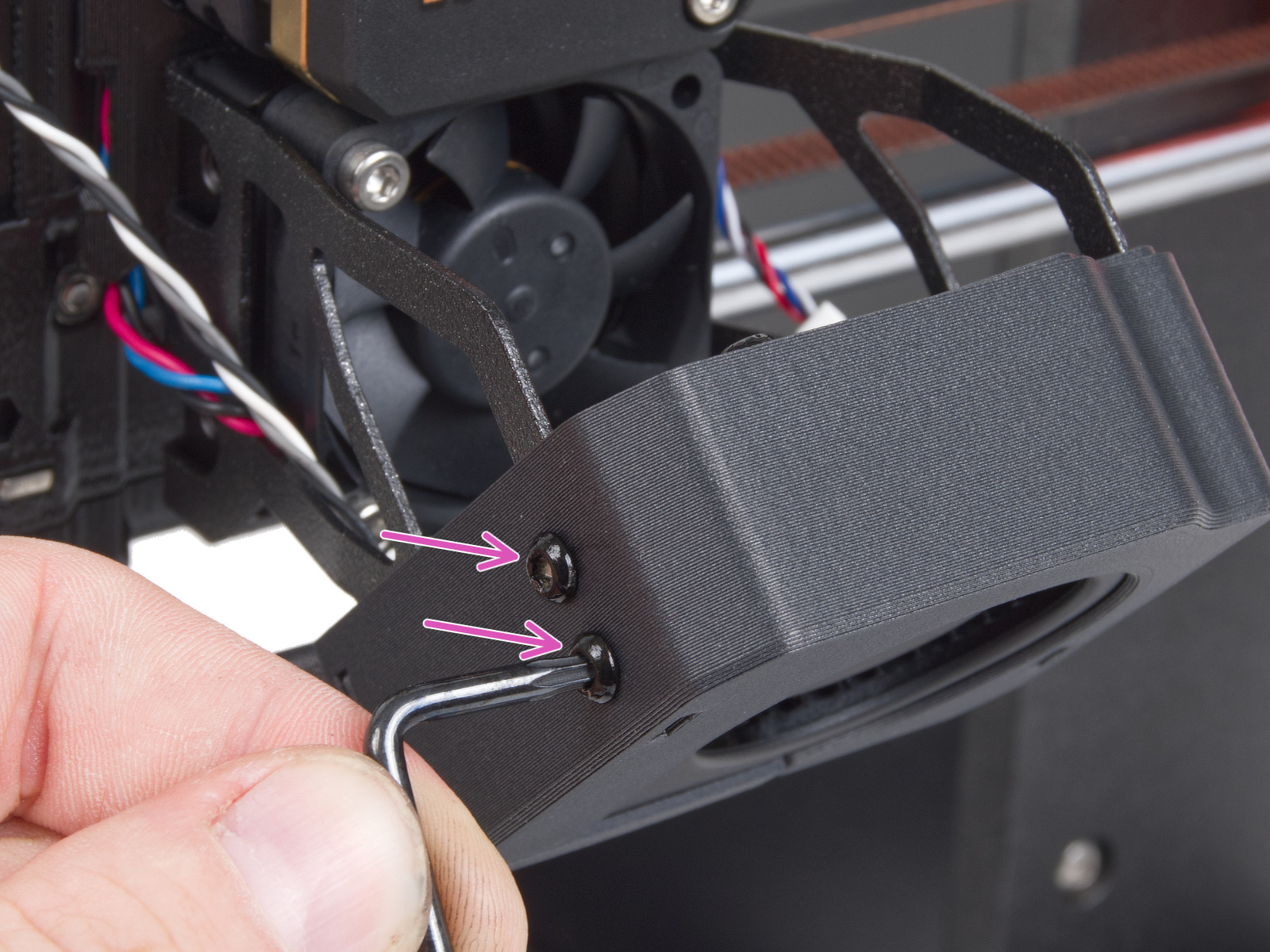 Mounting the print fan blower assembly