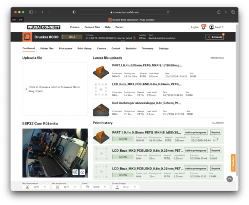 Kamera pro Prusa Connect