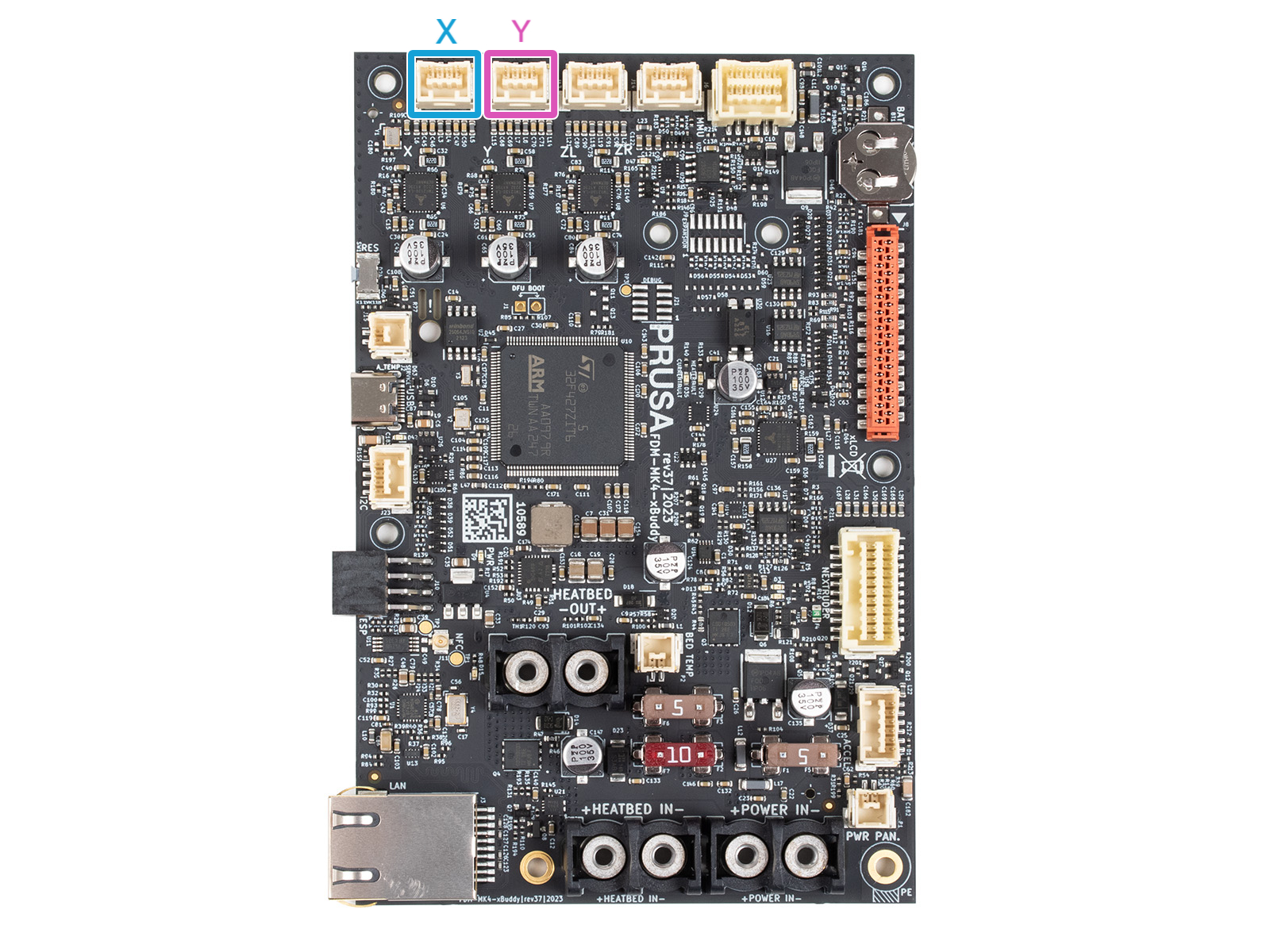 Connecting the X and Y  motor cables