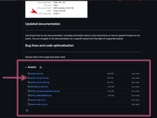 Téléchargement des fichiers du firmware