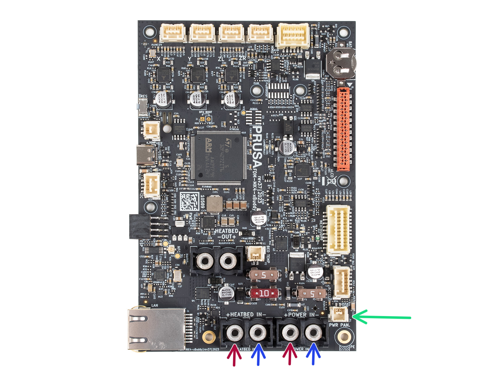 Connecting the PSU cables: