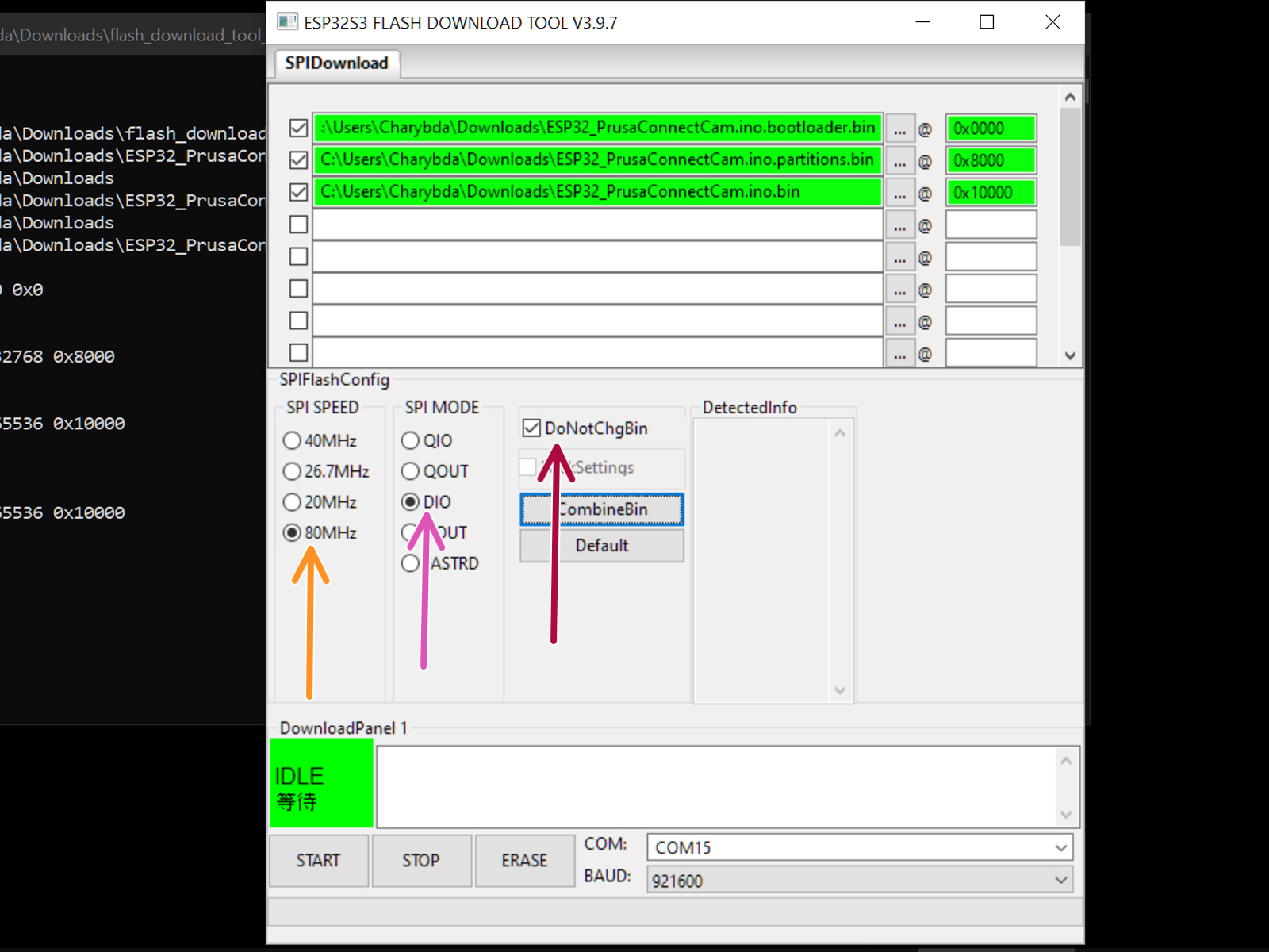 Configuration de l'outil de flashage (partie 2)