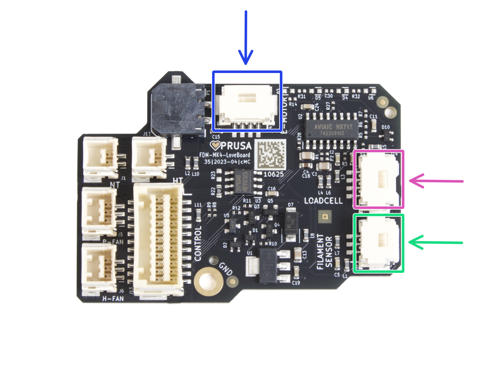 Connecting the extruder cables