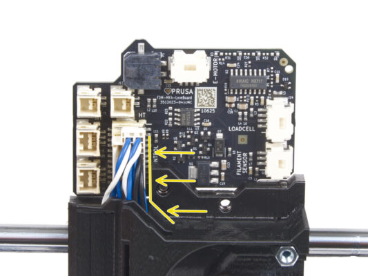 Mounting the extruder main cable