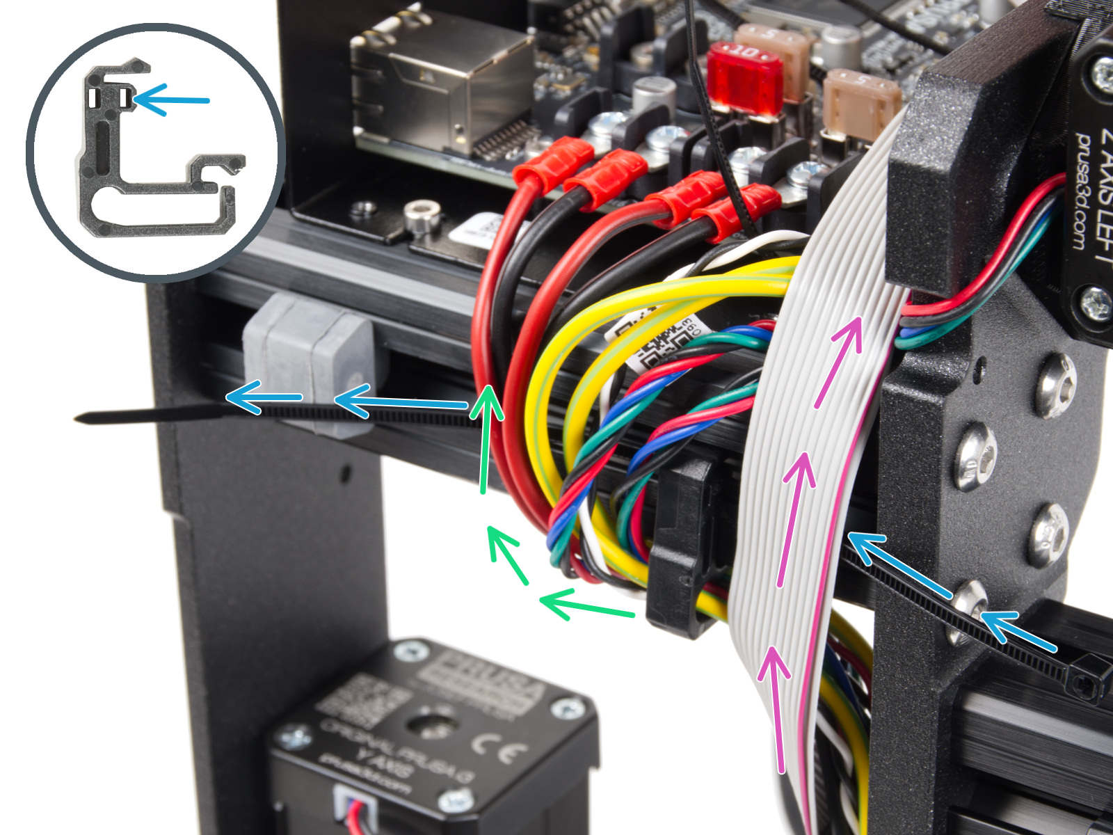 Securing the PSU cables