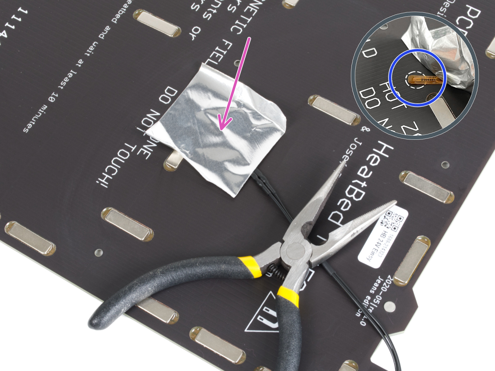 Preparing the heatbed and thermistor