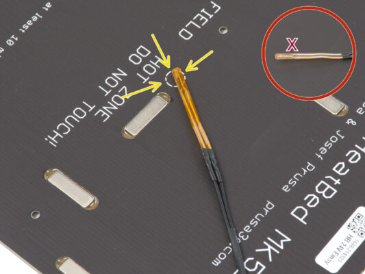 Vorbereiten des Heizbetts und Thermistors