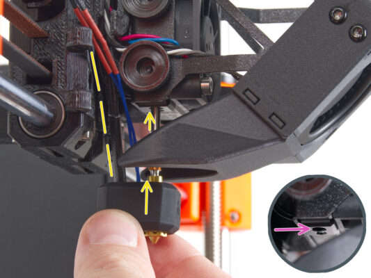 Inserting the hotend assembly