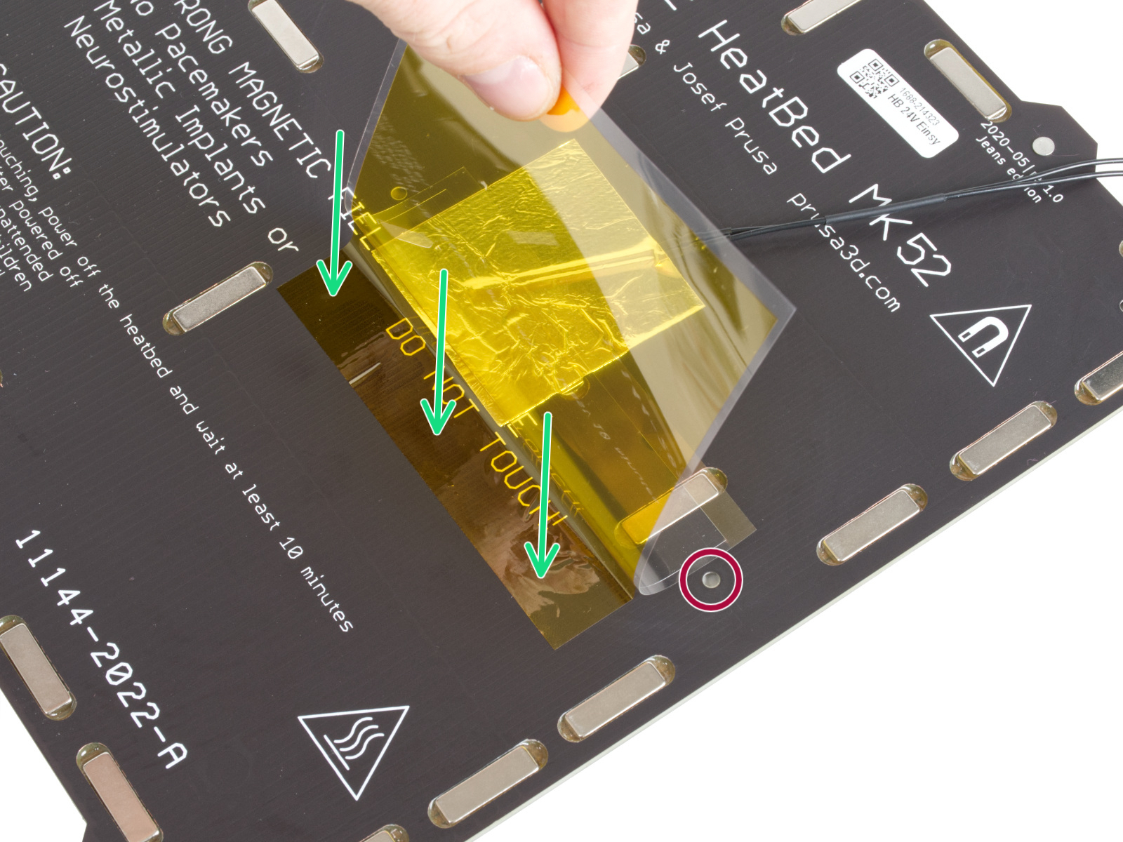 Befestigen des Thermistors