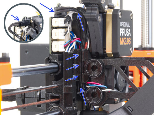 Conectando los cables del hotend