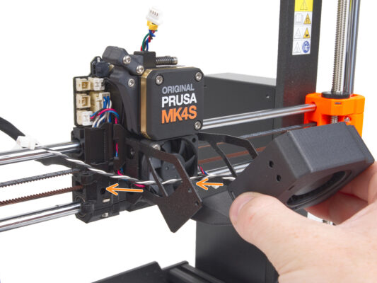 Mounting the print fan blower assembly