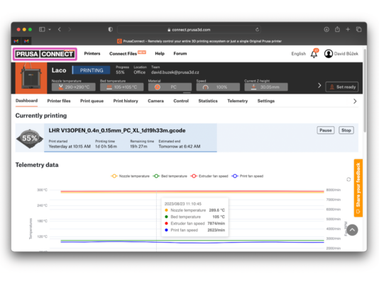 Configurazione della rete: Prusa Connect (Opzionale)