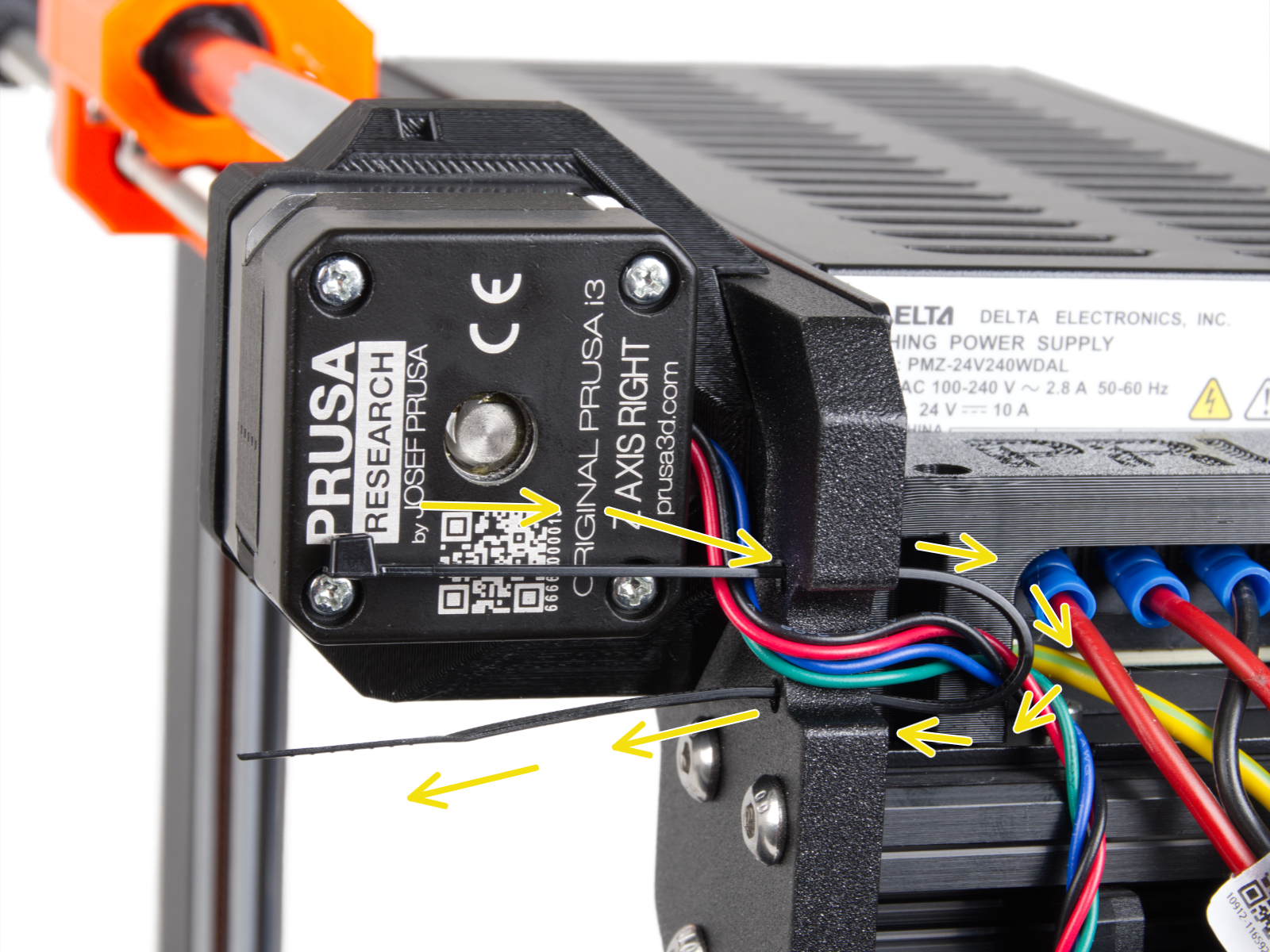 Guiding the Z motor right cable (BLACK PSU)