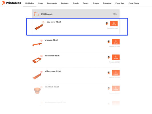 Printable parts - Silver to Black PSU