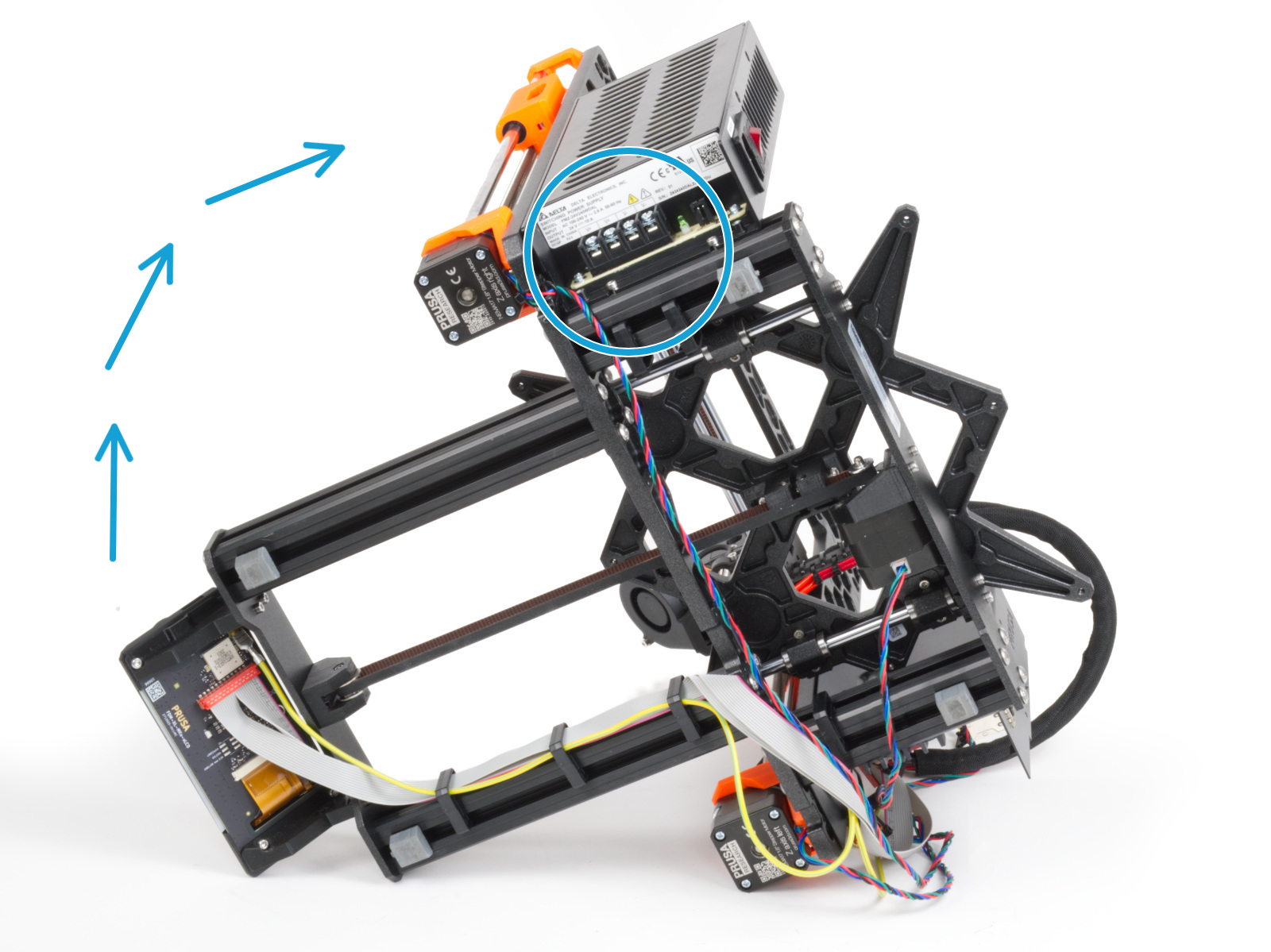 Connecting the PSU (Black PSU): PE cable